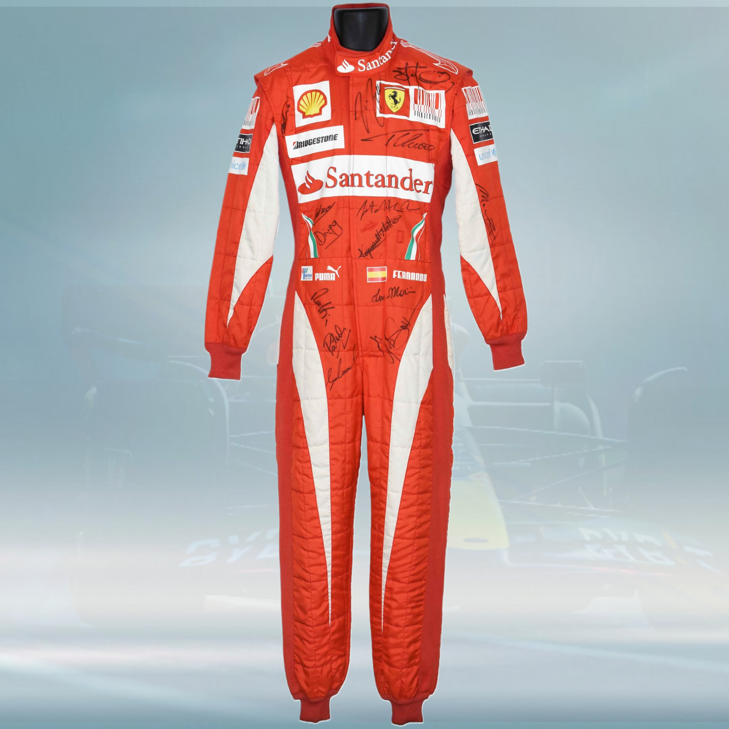 2010 Fernando Alonso/Massa/Domenicali Team Scuderia Ferrari F1 Puma Suit
