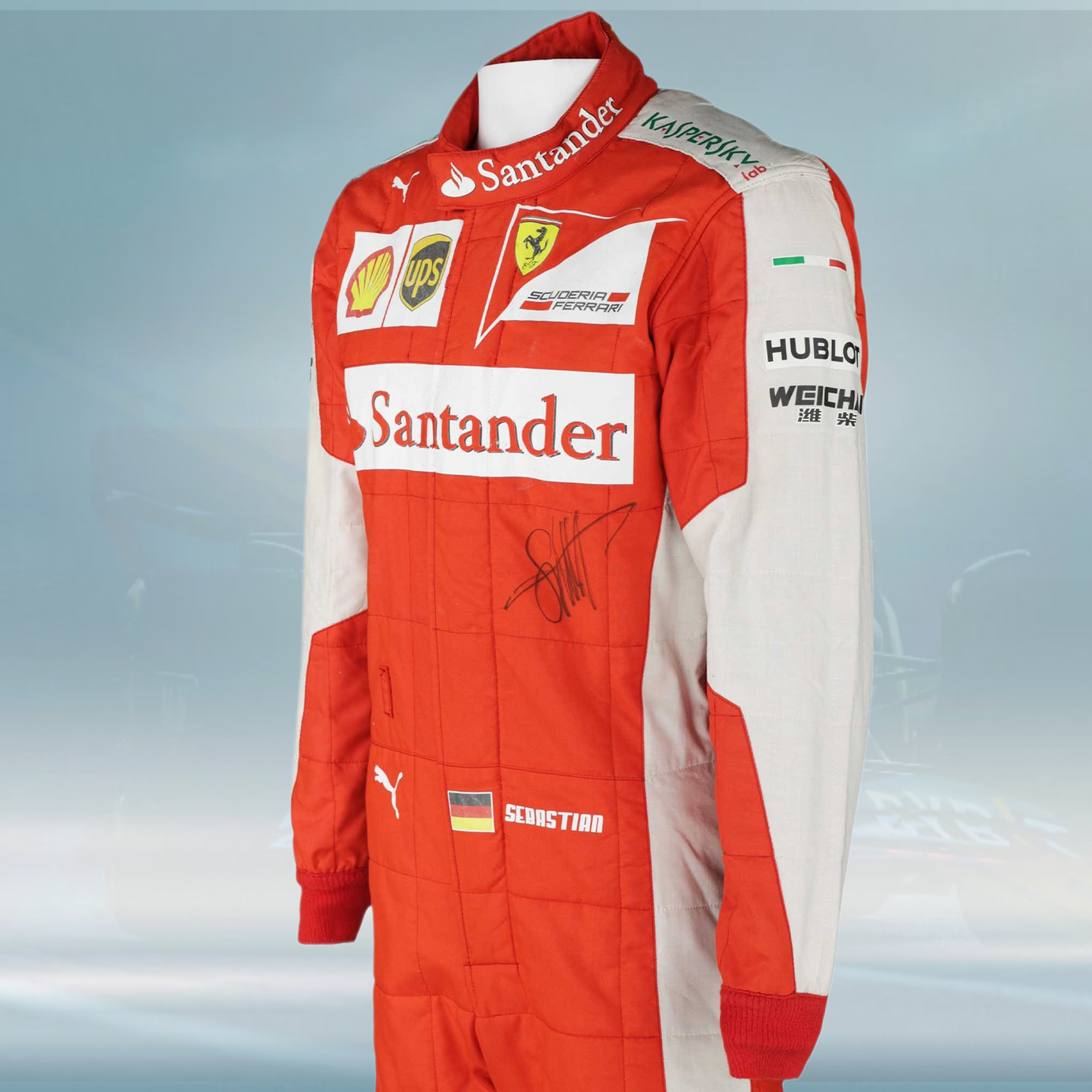 2015 Sebastian Vettel Chinese GP Podium Scuderia Ferrari F1 Suit