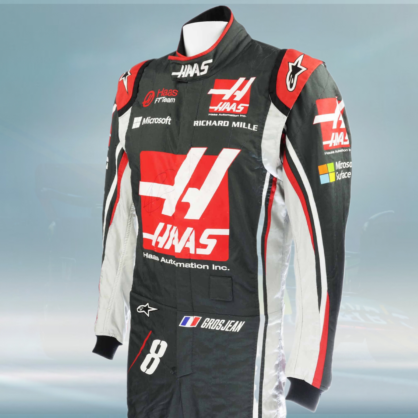 2017 Romain Grosjean Race Haas F1 Suit