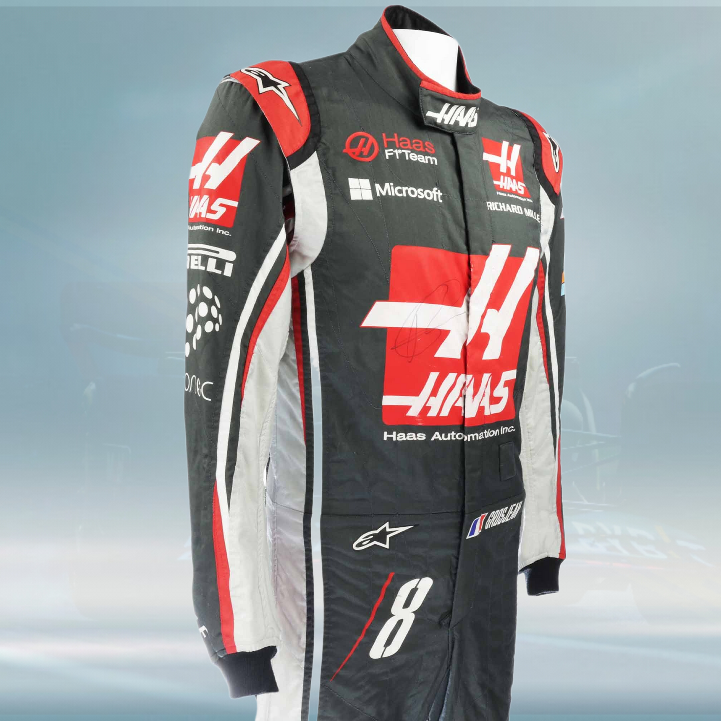 2017 Romain Grosjean Race Haas F1 Suit