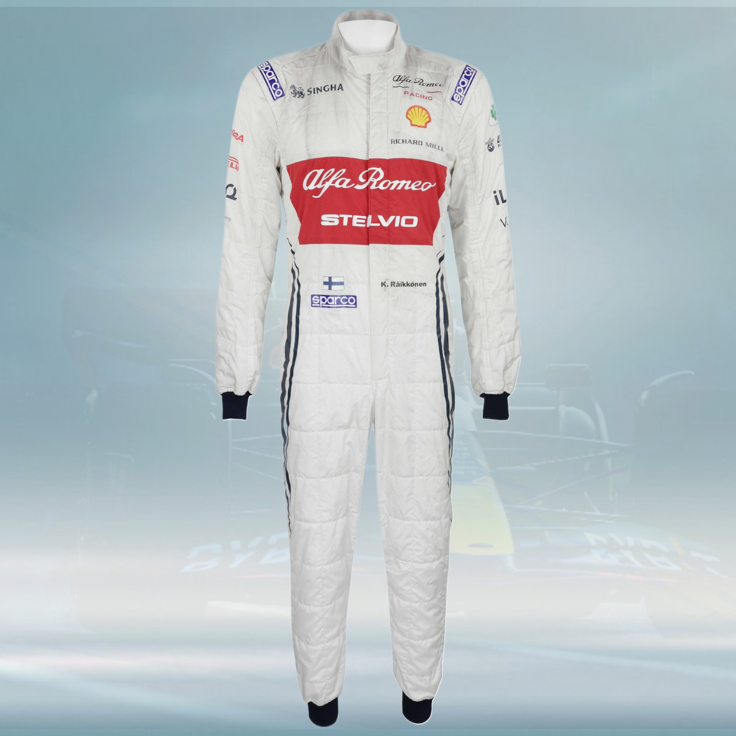 2019 Kimi Raikkonen Race Azerbaijan GP Alfa Romeo Racing F1 Suit