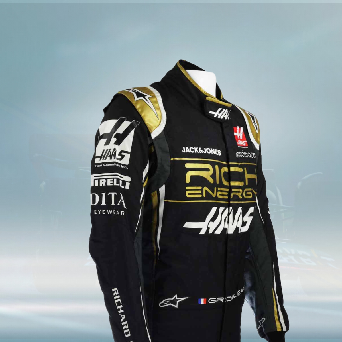 2019 Romain Grosjean Race Haas F1 Suit