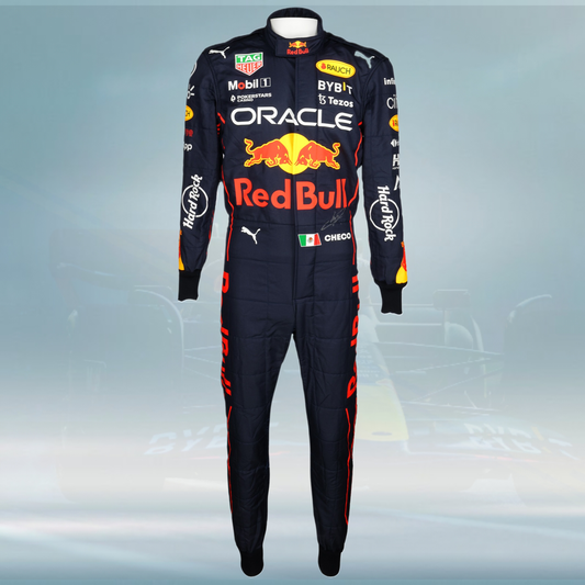 2022 Sergio Perez Signed Used Red Bull Racing F1 Suit