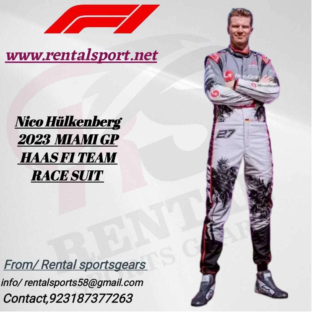 2023 MIAMI GP Nico Hülkenberg HAAS F1 TEAM RACE SUIT - Rental Sports