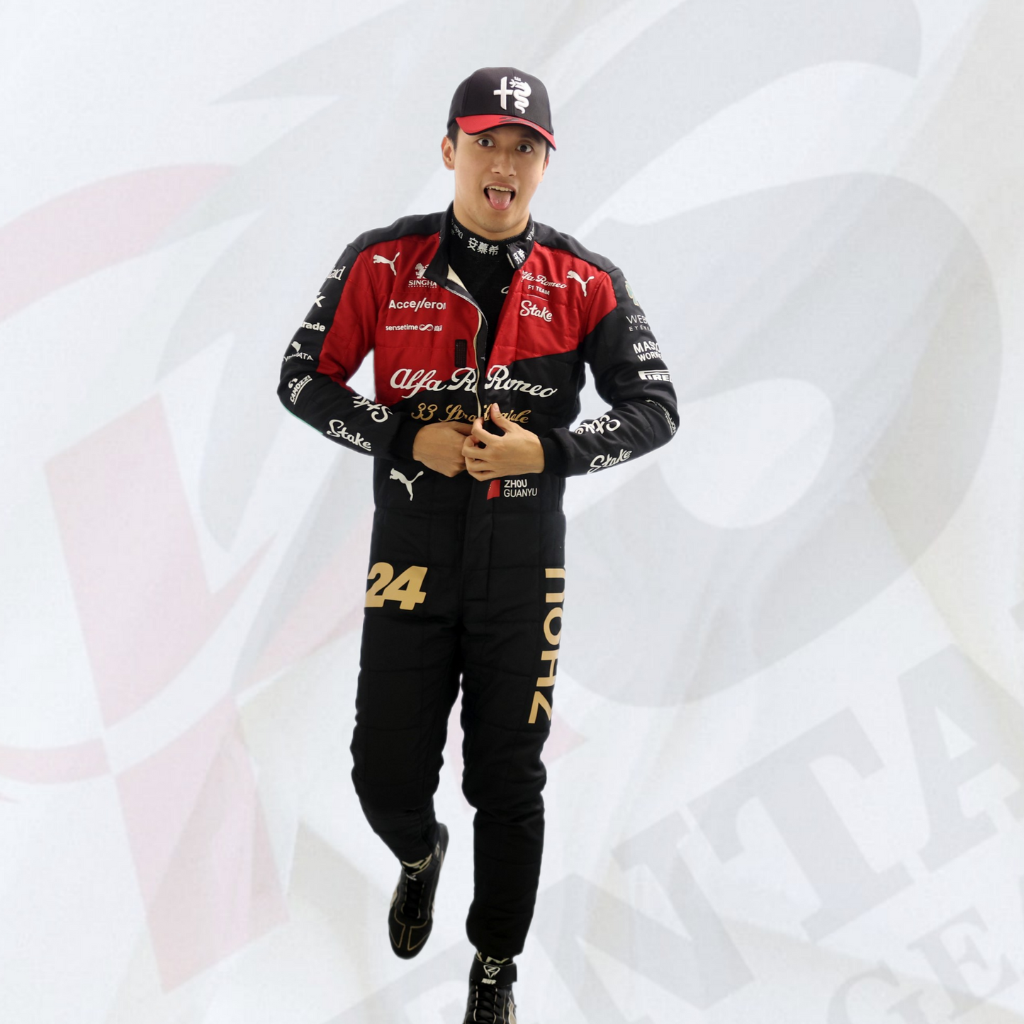 ZHOU GUANYU 2023 TALIAN GP F1 ALFA ROMEO RACE SUIT - Rental Sports