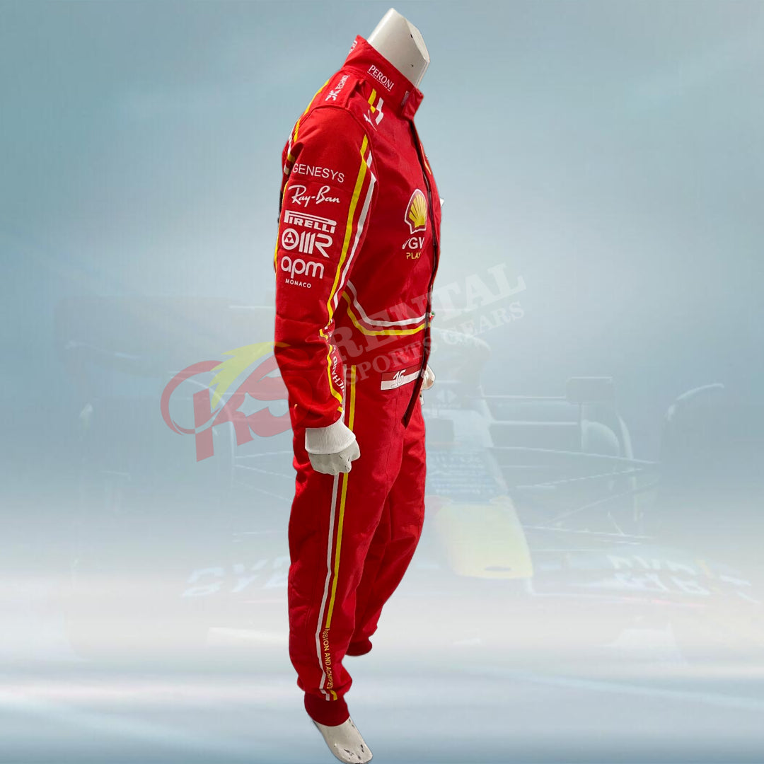 2024 Charles Leclerc Digital Sticker Printed F1 Scuderia Ferrari Race suit - Rental Sports
