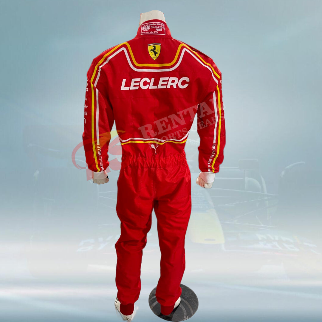 2024 Charles Leclerc Digital Sticker Printed F1 Scuderia Ferrari Race suit - Rental Sports