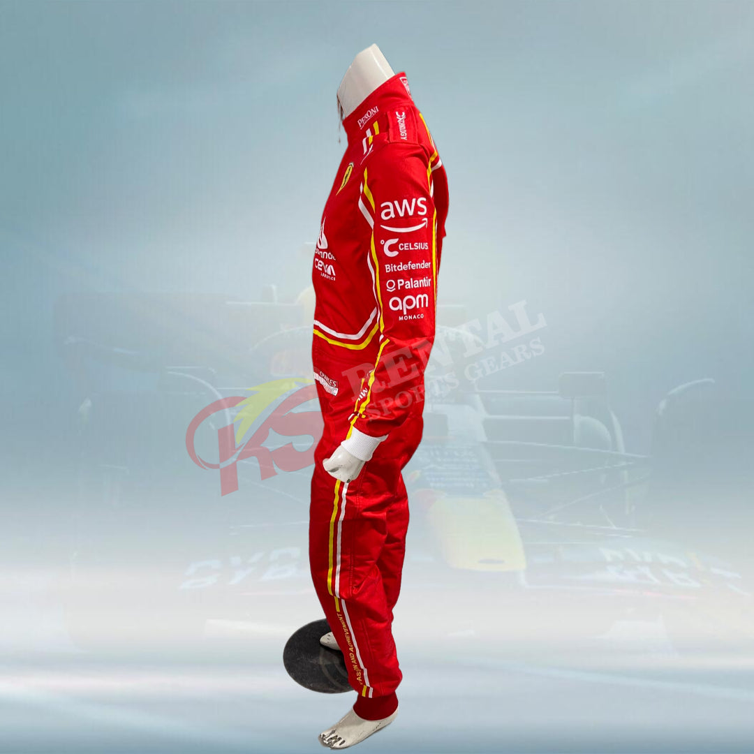 2024 Charles Leclerc Digital Sticker Printed F1 Scuderia Ferrari Race suit - Rental Sports