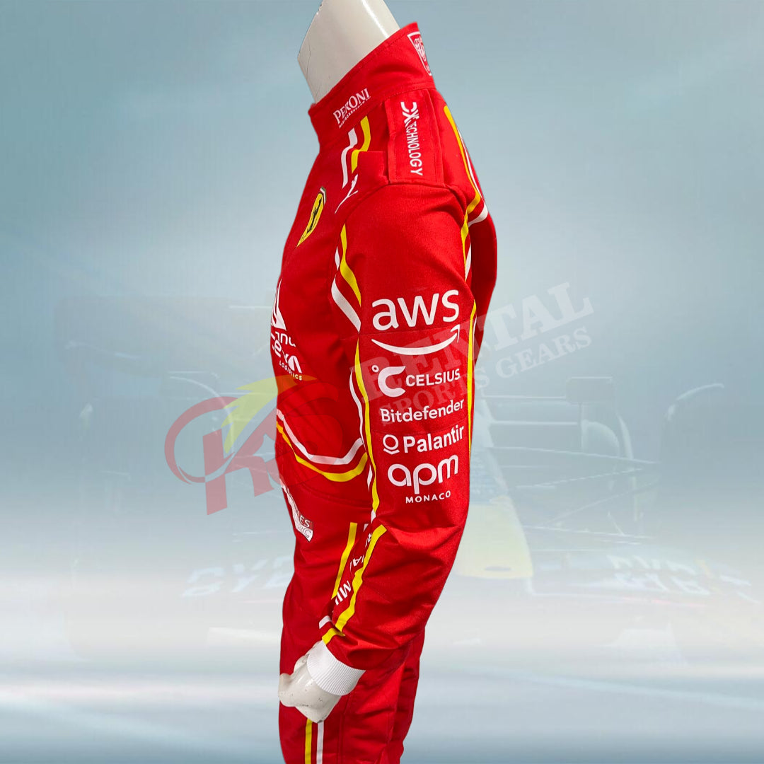 2024 Charles Leclerc Digital Sticker Printed F1 Scuderia Ferrari Race suit - Rental Sports