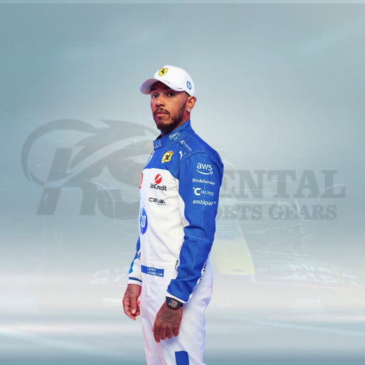 New 2025 Lewis Hamilton F1 Scuderia Ferrari Miami GP Race Suit