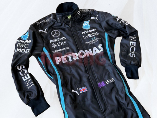 Lewis Hamilton 2022 Racing Suit F1 Mercedes AMG Petronas | F1 Replica Embroidery Race Suit