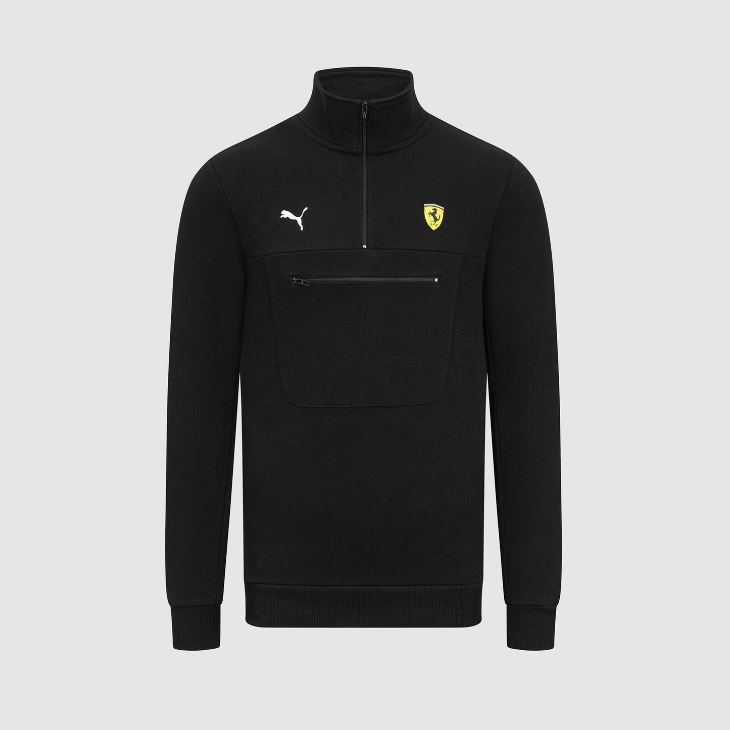 Scuderia Ferrari F1 Logo 1/4 Zip Black Sweater - Rental Sports