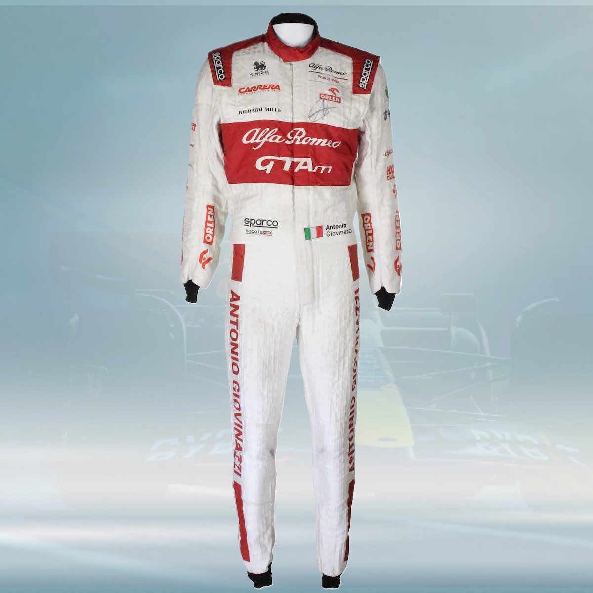 2021 Antonio Giovinazzi Race Alfa Romeo Orlen F1 Suit