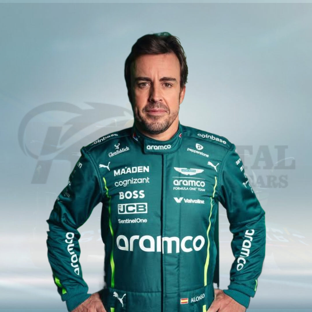 2025 Fernando Alonso Aston Martin Aramco Formula One Team Racing Suit - Rental Sports