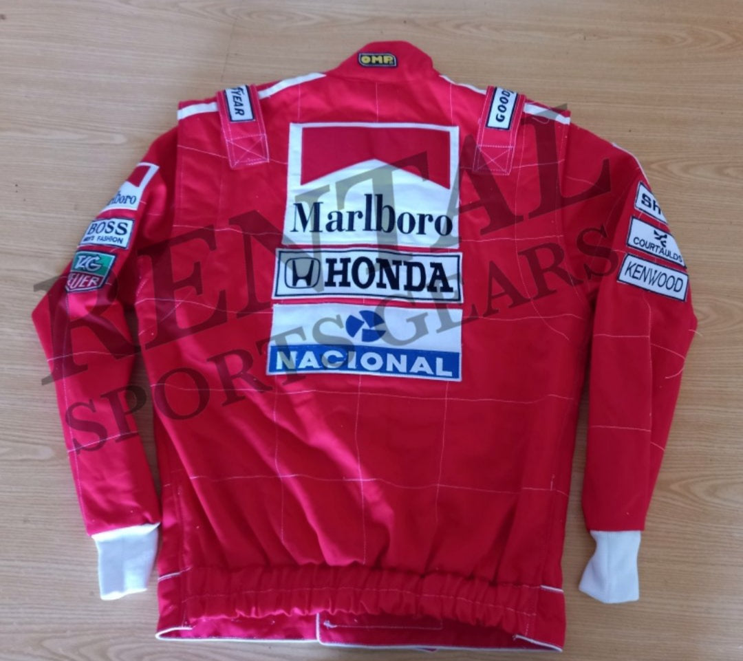 Ayrton Senna 1991 Embroidery Race Jacket - Rental Sports