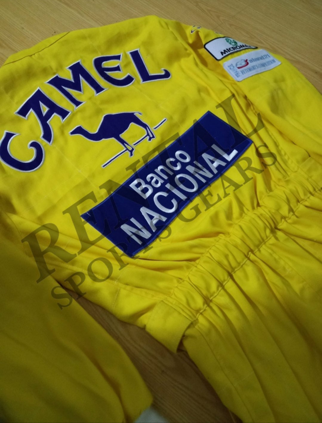Ayrton Senna Camel race suit 1987 Embroidery Monaco GP - F1 Replica Embroidery Race Suit - Rental Sports
