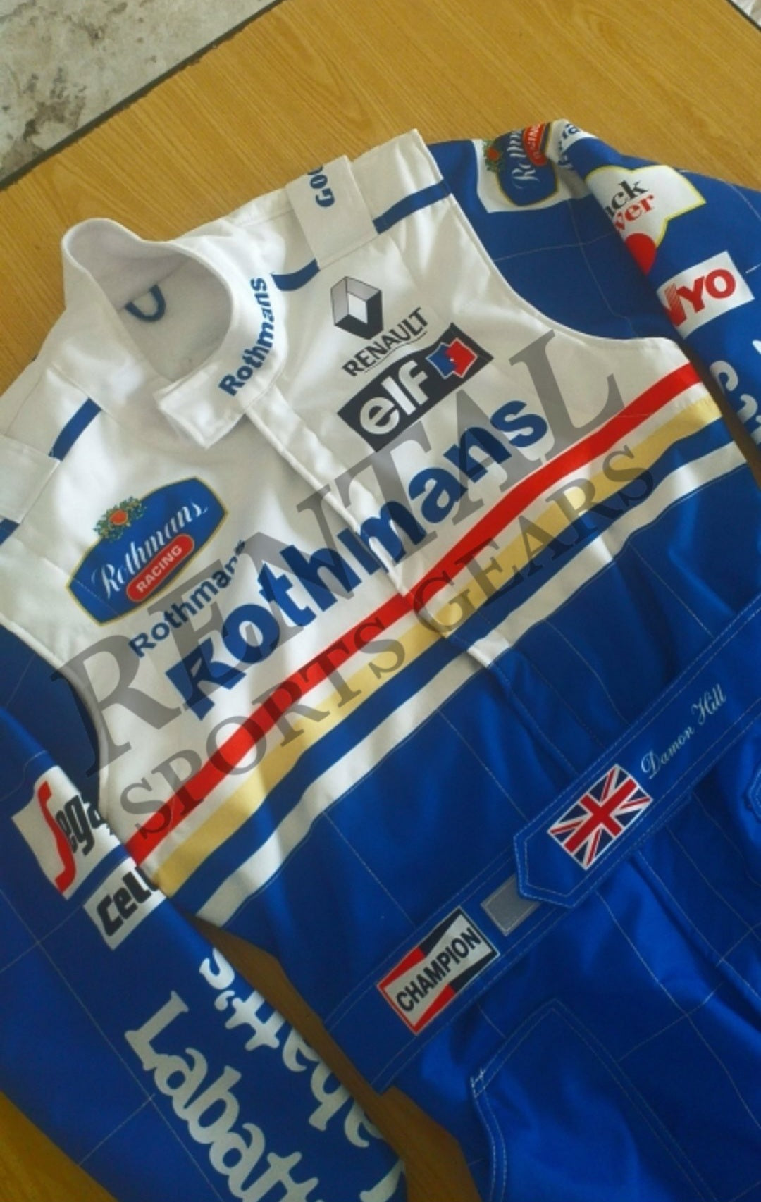 Damon Hill's 1996 Rothmans F1 race suit - Rothmans Williams Renault F1 Suit - Rental Sports