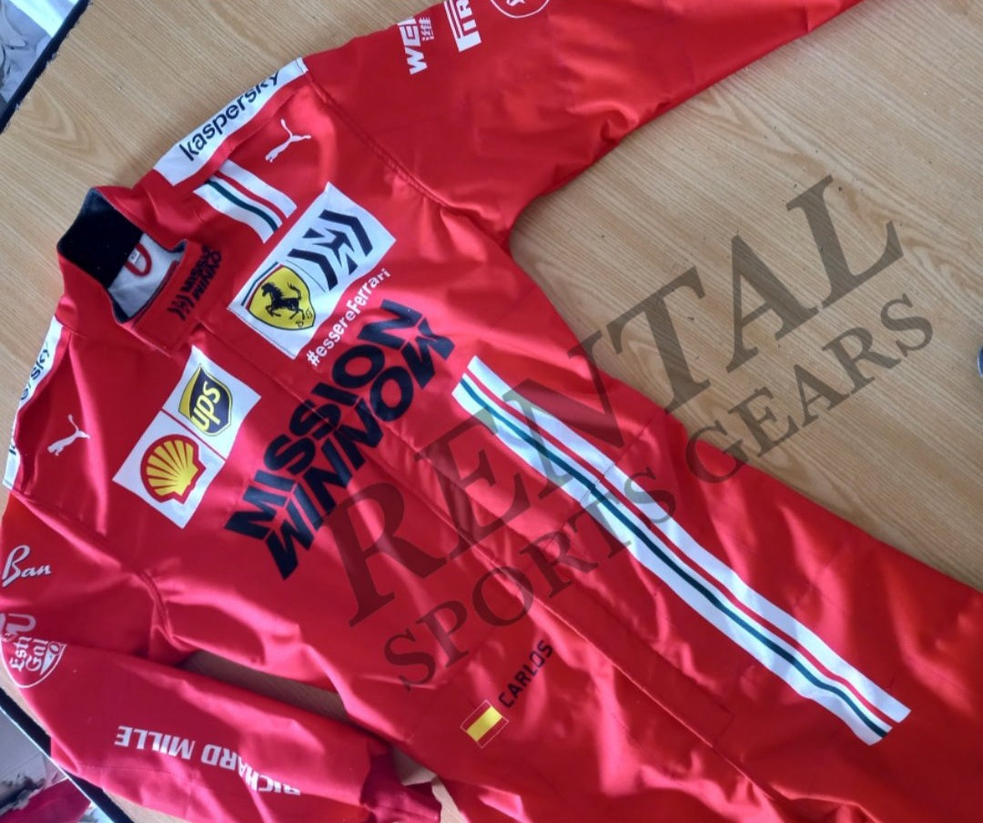 Carlos Sainz 2021 Race Suit Misson Winnow Scuderia Ferrari F1 Suit | F1 Replica Race Suit - Rental Sports