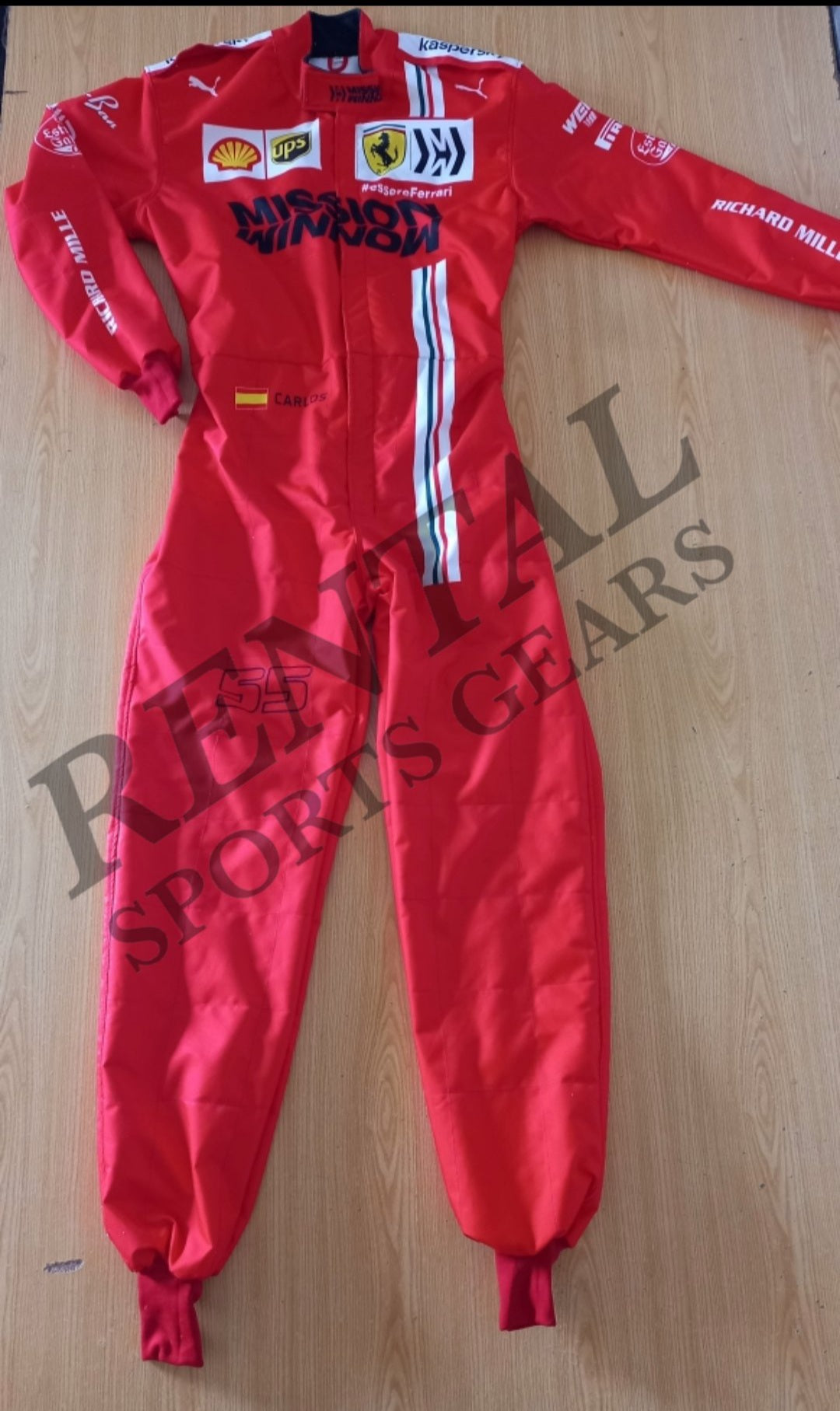 Carlos Sainz 2021 Race Suit Misson Winnow Scuderia Ferrari F1 Suit | F1 Replica Race Suit - Rental Sports