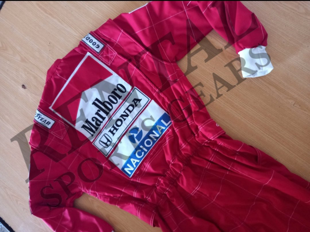 Ayrton Senna 1991 Marlboro Race Suit F1 - F1 Replica Embroidery Race Suit - Rental Sports