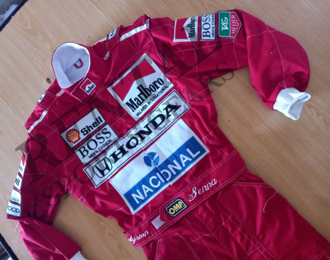 Ayrton Senna 1991 Marlboro Race Suit F1 - F1 Replica Embroidery Race Suit - Rental Sports