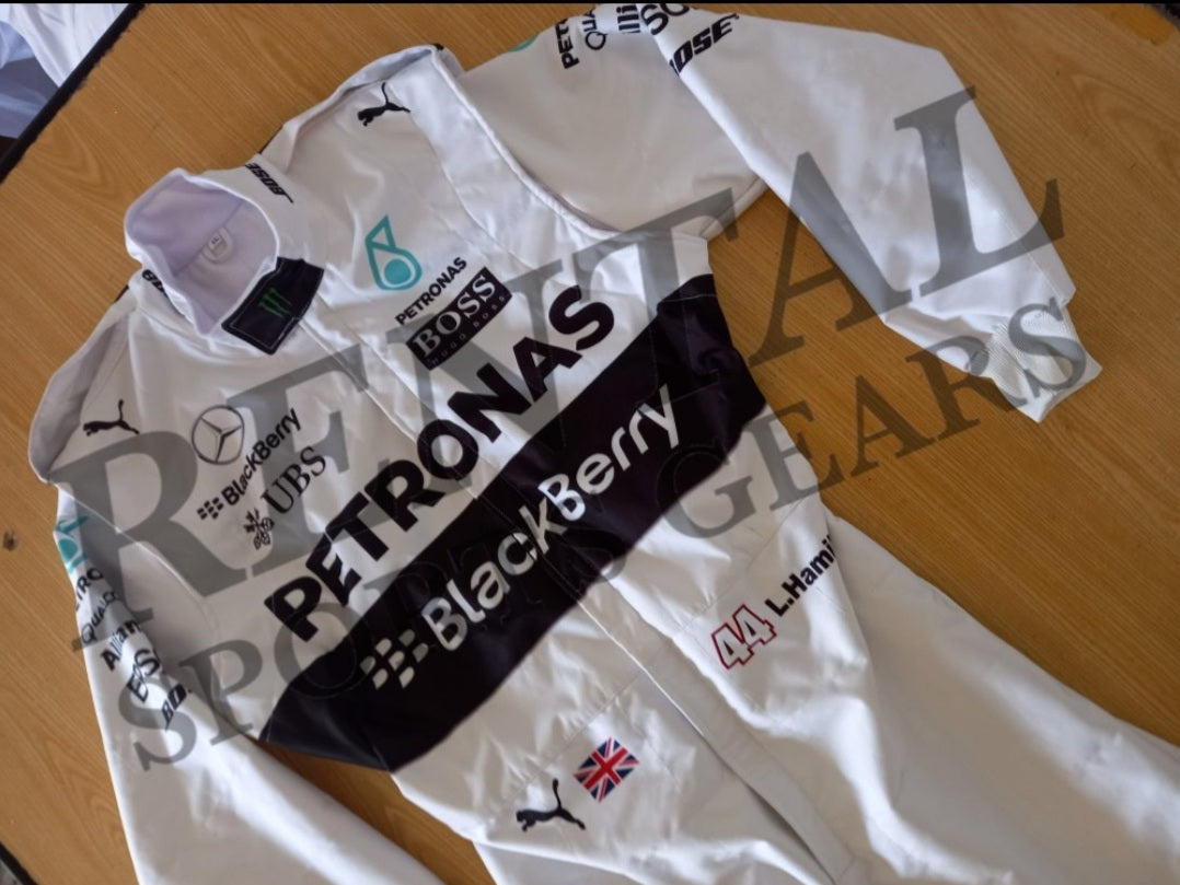 Lewis Hamilton Mercedes AMG Race Suit 2015 Petronas | F1 Replica Race Suit - Rental Sports
