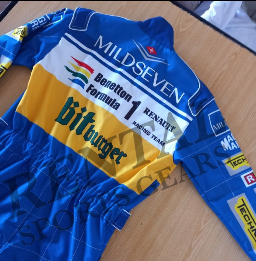 Michael Schumacher 1995 Benetton F1 Race Suit - F1 Replica Race Suit - Rental Sports