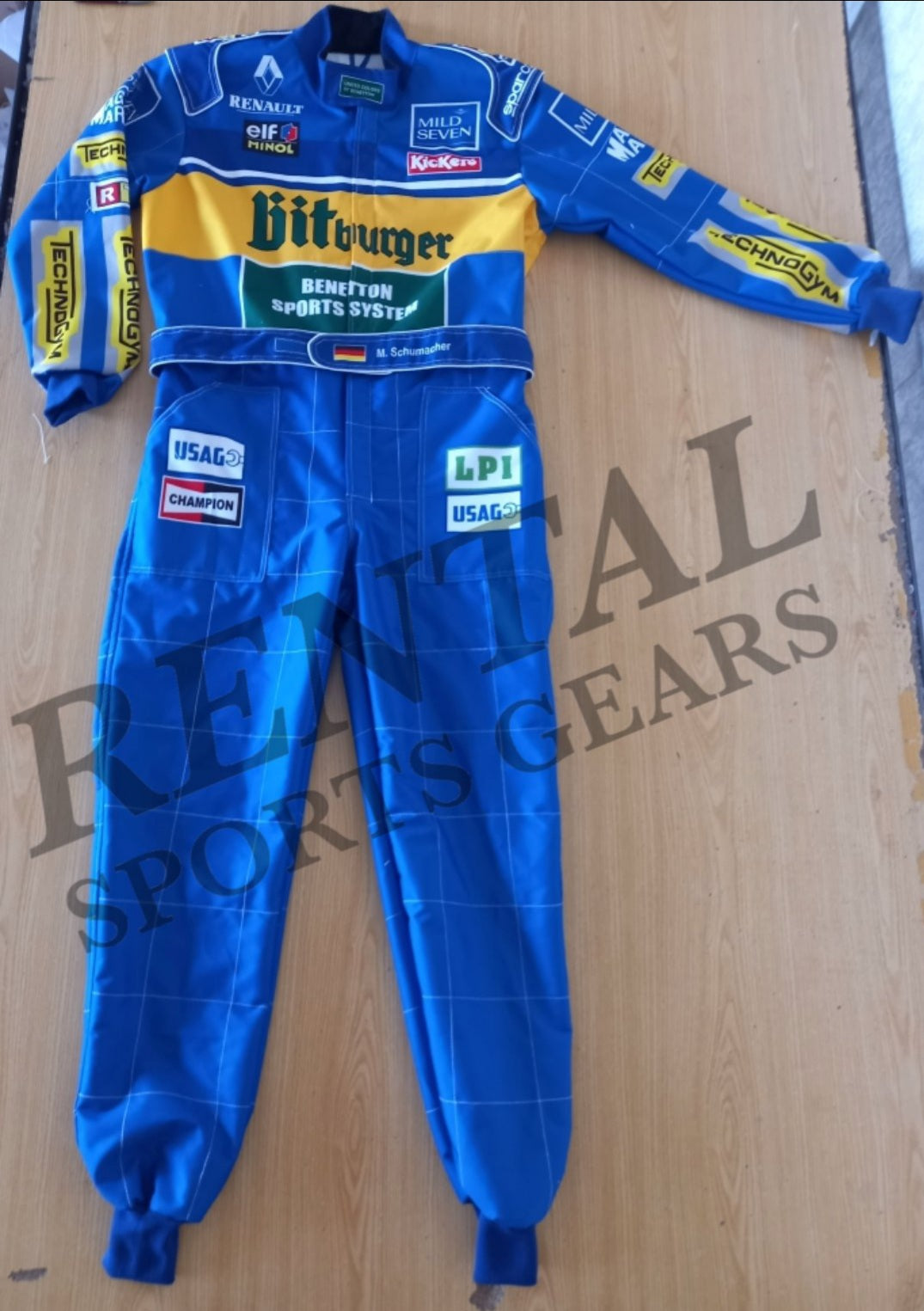 Michael Schumacher 1995 Benetton F1 Race Suit - F1 Replica Race Suit - Rental Sports