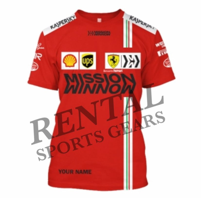 2021 Carlos Sainz Race Scuderia Ferrari F1 Shirt - Rental Sports