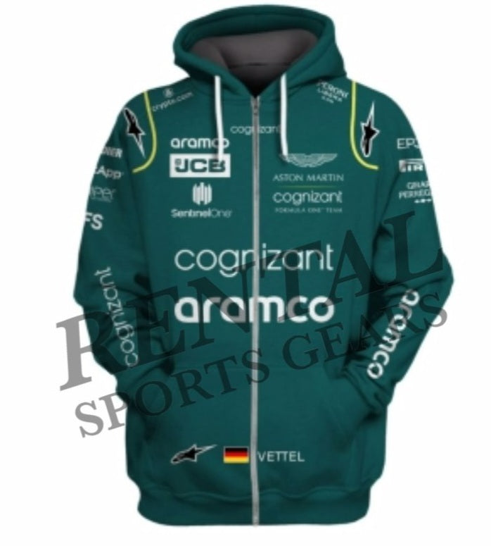 Aston Martin Sebastian Vettel F1 Replica Race Hoodie 2022 - Rental Sports