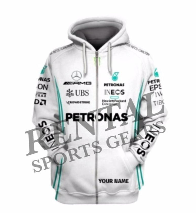 Lewis Hamilton 2019 Mercedes AMG F1 replica Racing Hoodie - Rental Sports