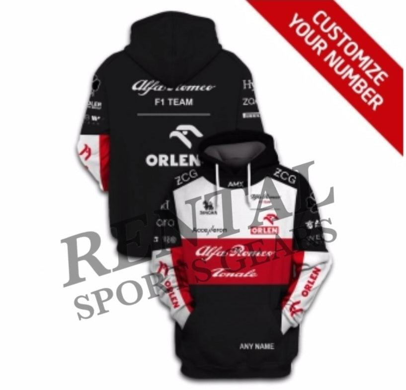 2022 Alfa Romeo New Race Hoodie Zhou Guanyu F1 Race Hoodie