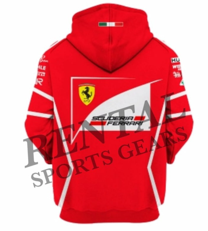 Sebastian Vettel's Ferrari 2017 F1 Race Hoodie - Rental Sports