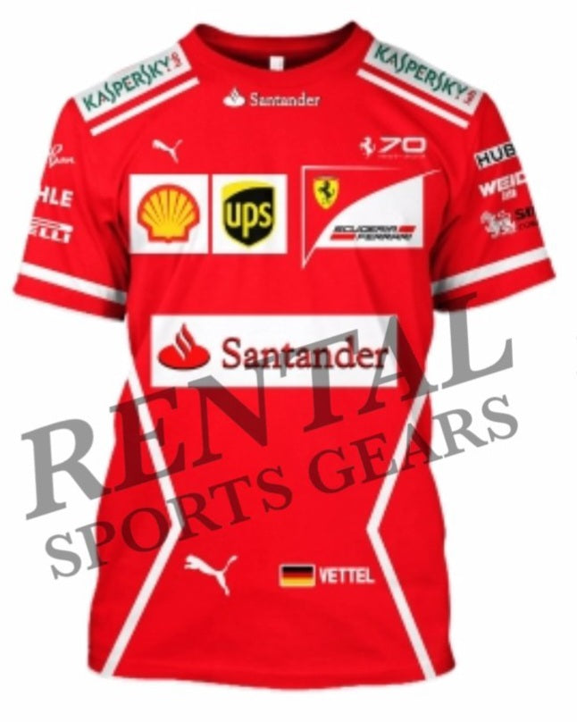 Sebastian Vettel's Ferrari 2017 F1 Race T-Shirt - Rental Sports