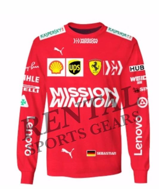 2019 Sebastian Vettel Race Scuderia Ferrari F1 Race T-Shirt