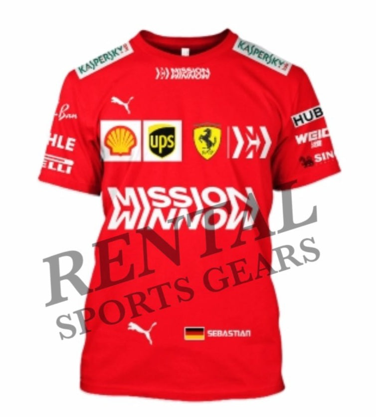 2019 Sebastian Vettel Race Scuderia Ferrari F1 Race T-Shirt