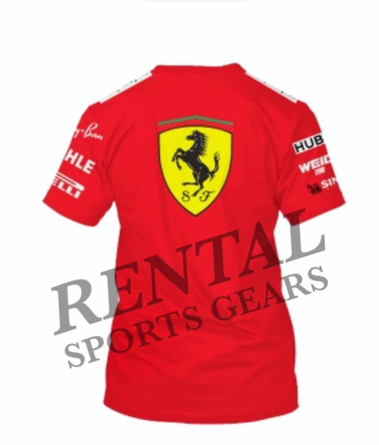 2019 Sebastian Vettel Race Scuderia Ferrari F1 Race T-Shirt - Rental Sports