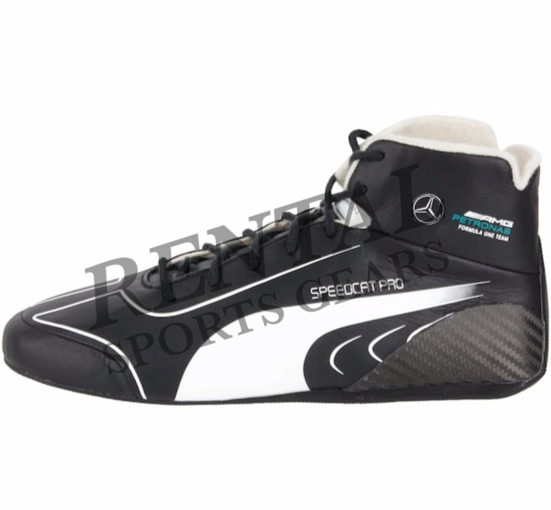 Mercedes AMG Petronas F1 Black Christmas Puma Speedcat Pro Driver Shoe
