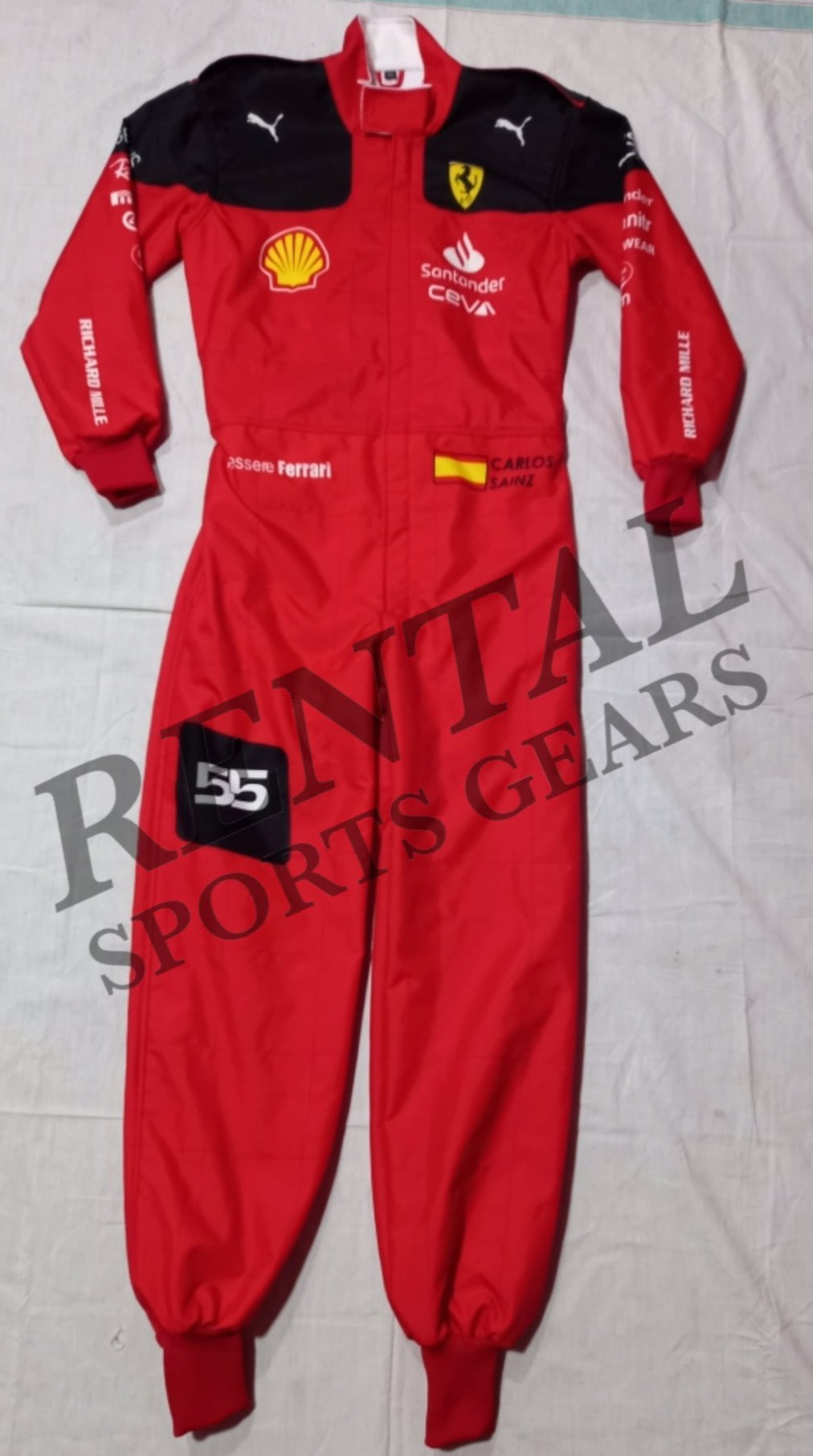 Carlos Saniz Ferrari 2023 Suit Printed - F1 Race Suit - Rental Sports