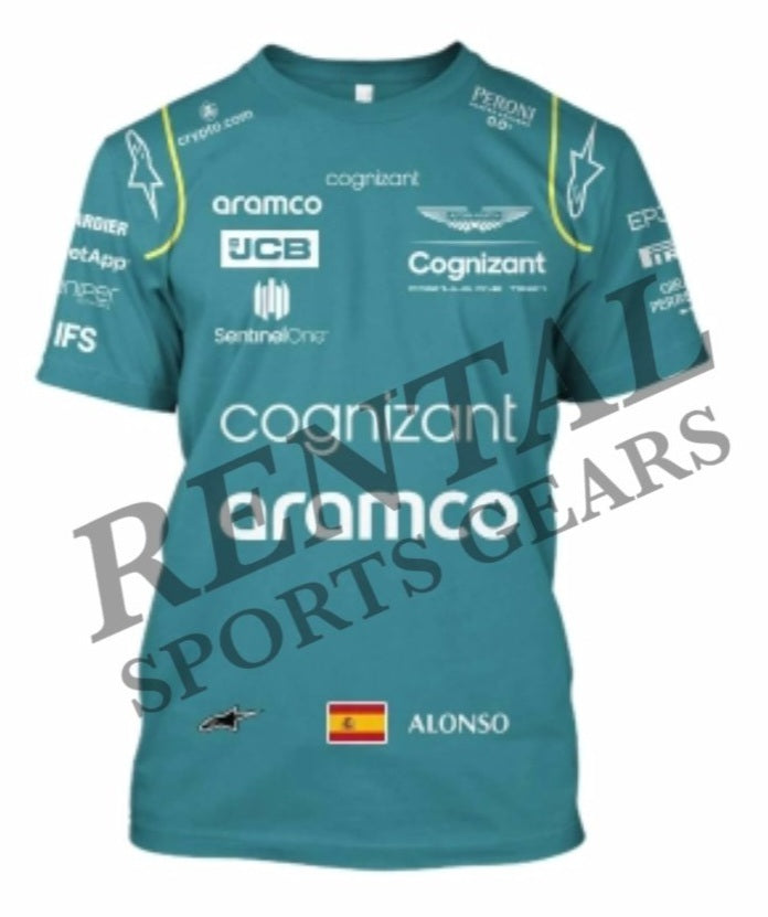 2023 Fernando alonso RACE Shirt ASTON MARTIN F1 - Rental Sports