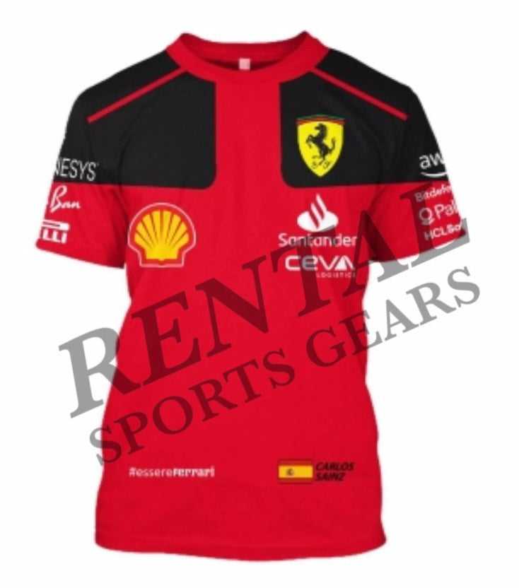 2023 Carlos Sainz Race Scuderia Ferrari F1 Shirt - Rental Sports