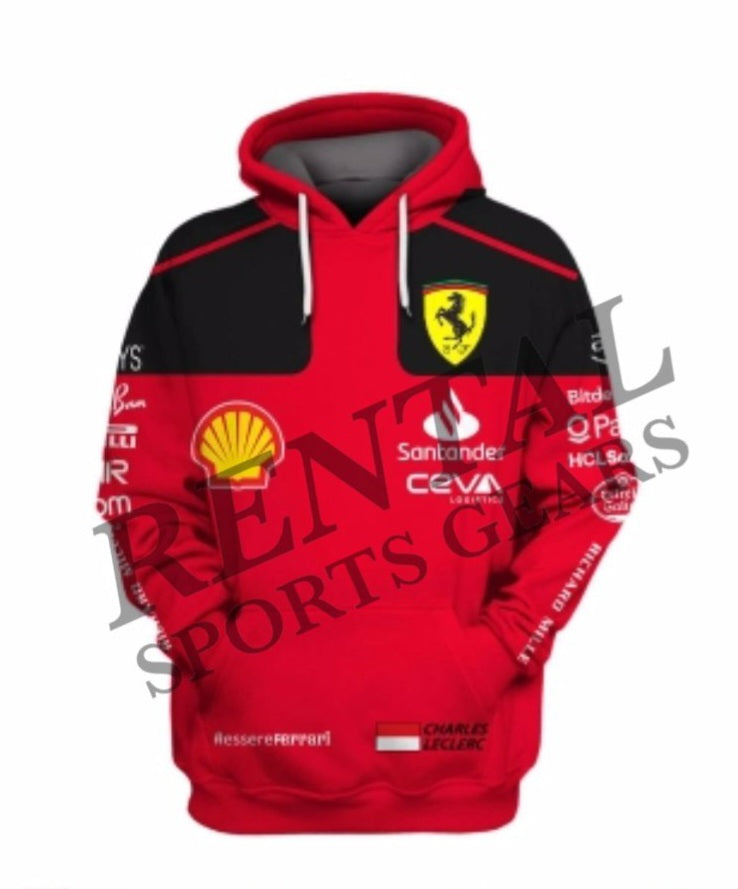 New Charles Leclerc 2023 Race Hoodie Ferrari F1 - Rental Sports