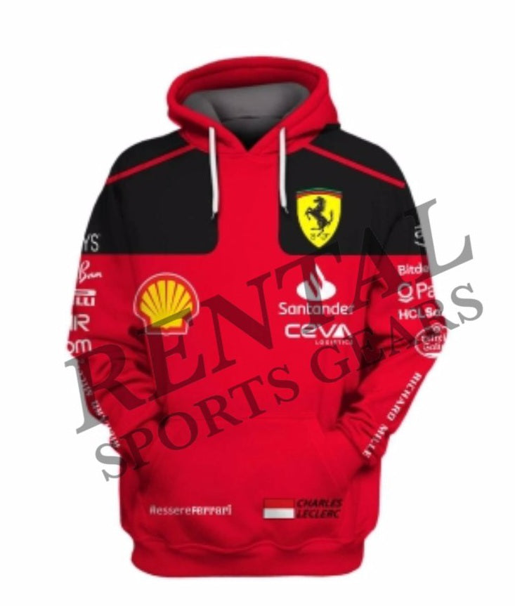 New Charles Leclerc 2023 Race Hoodie Ferrari F1 - Rental Sports