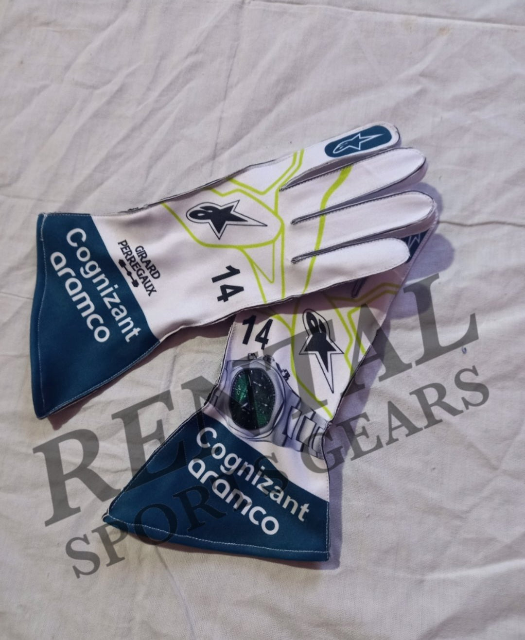 Fernando alonso 2023 Aston Martin Race Gloves – F1 - F1 Replica Gloves - Rental Sports