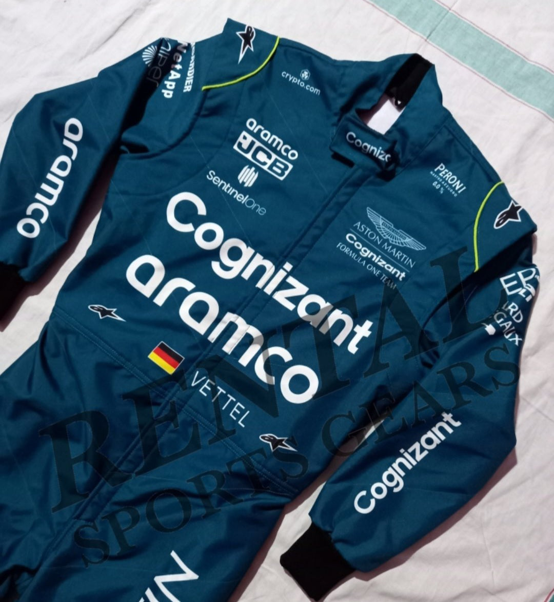 Sebastian vettel Aston Martin 2022 F1 Suit Printed F1 Race Suit - Rental Sports