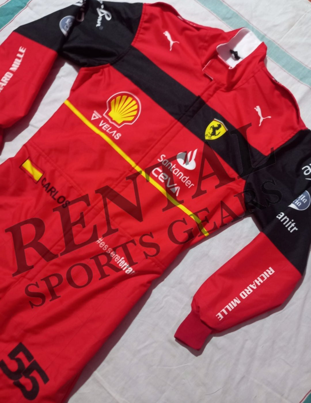 Carlos Sainz Scuderia Ferrari 2022 Racing Suit / F1 Ferrari Race Suit - Rental Sports