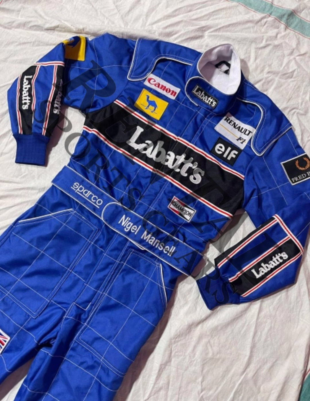 Nigel Mansell 1992 F1 Embroidery Race Suit | F1 Replica Embroidery Race Suit - Rental Sports