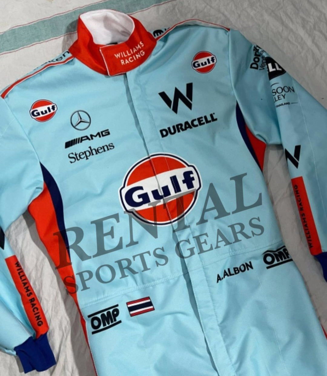 2023 Logan Sargeant Gulf & williams Race Suit Singapore GP - Rental Sports
