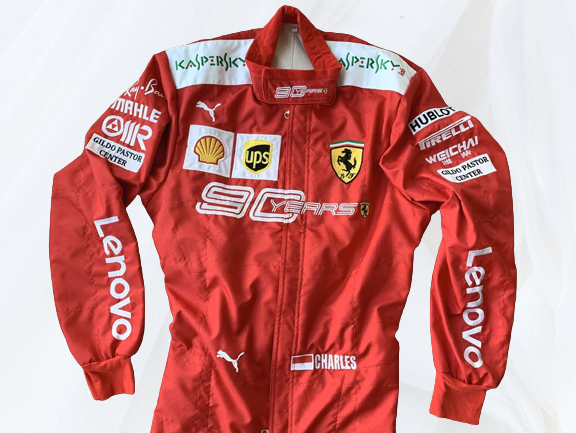 Charles Leclerc 2019 Ferrari 90Years Embroidered race suit | F1 Replica Embroidery Race Suit - Rental Sports