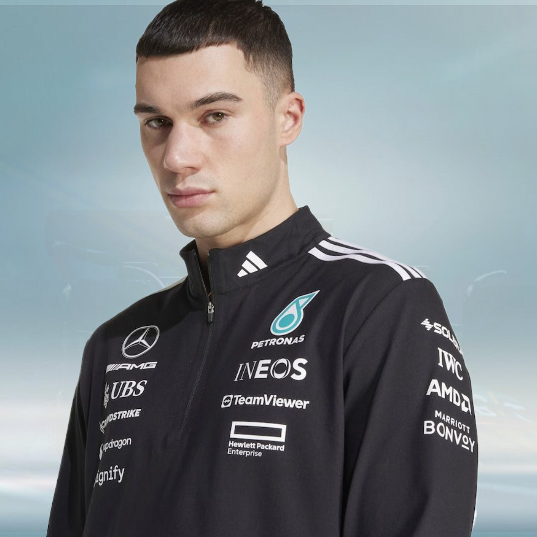 Mercedes AMG Petronas adidas F1 2025 Team 14 Zip Sweat - Black